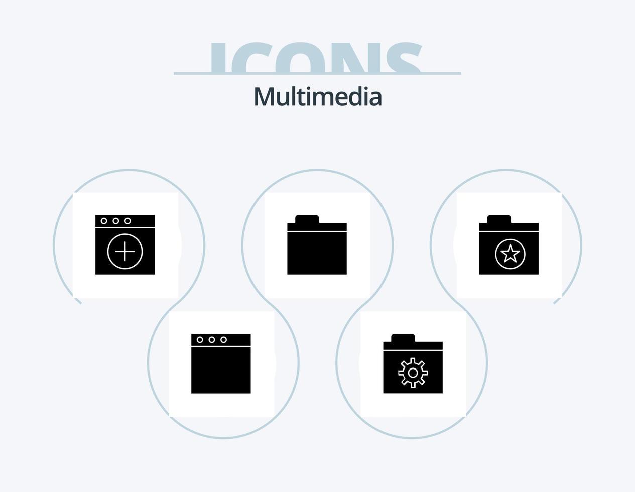 pacote de ícones de glifos multimídia 5 design de ícones. . . novo. Estrela. favorito vetor