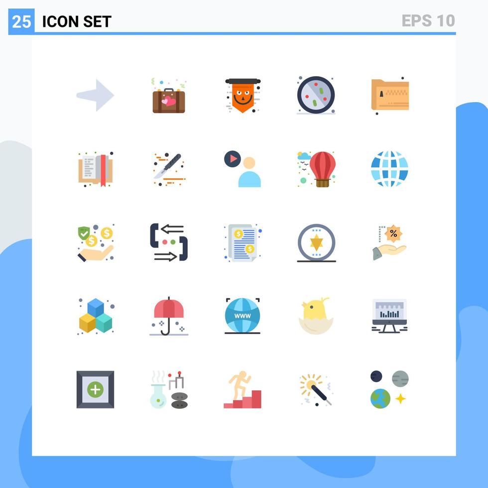 grupo de símbolos de ícone universal de 25 cores planas modernas de elementos de design de vetor antibacteriano antibacteriano de halloween de saúde hospitalar
