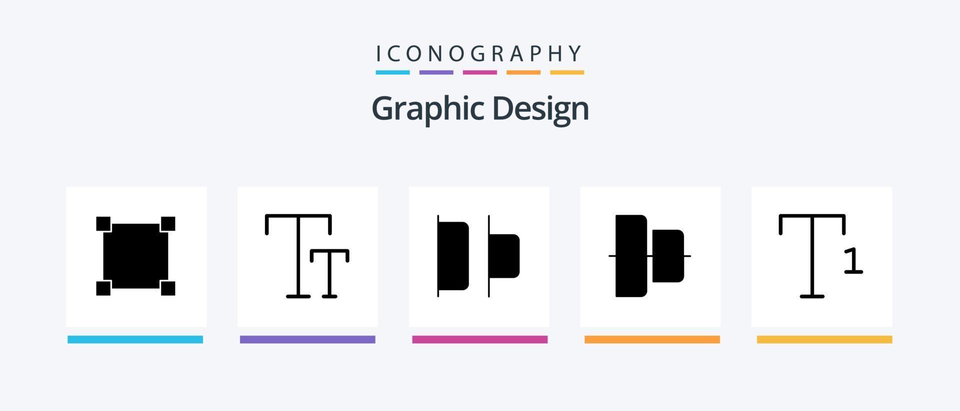 pacote de ícones de design glifo 5 incluindo . deixei. Fonte. design de ícones criativos vetor