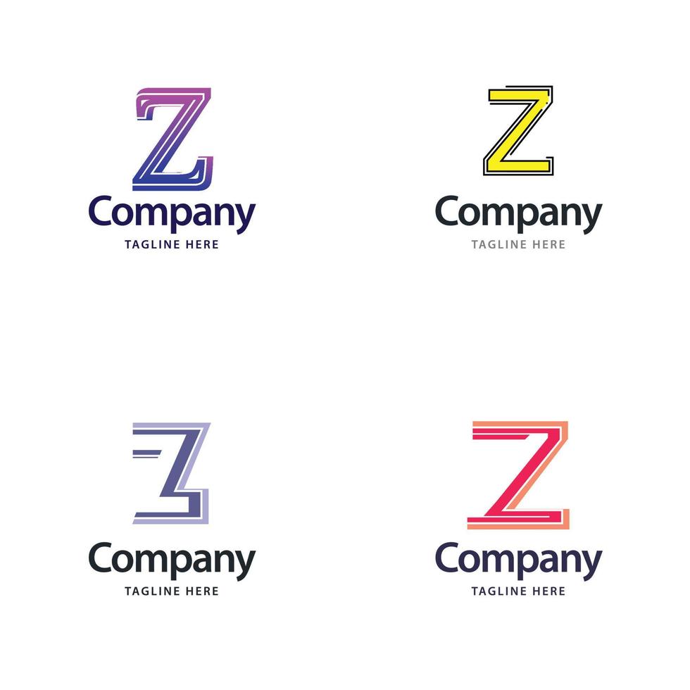 letra z design de pacote de logotipo grande design criativo de logotipos modernos para o seu negócio vetor