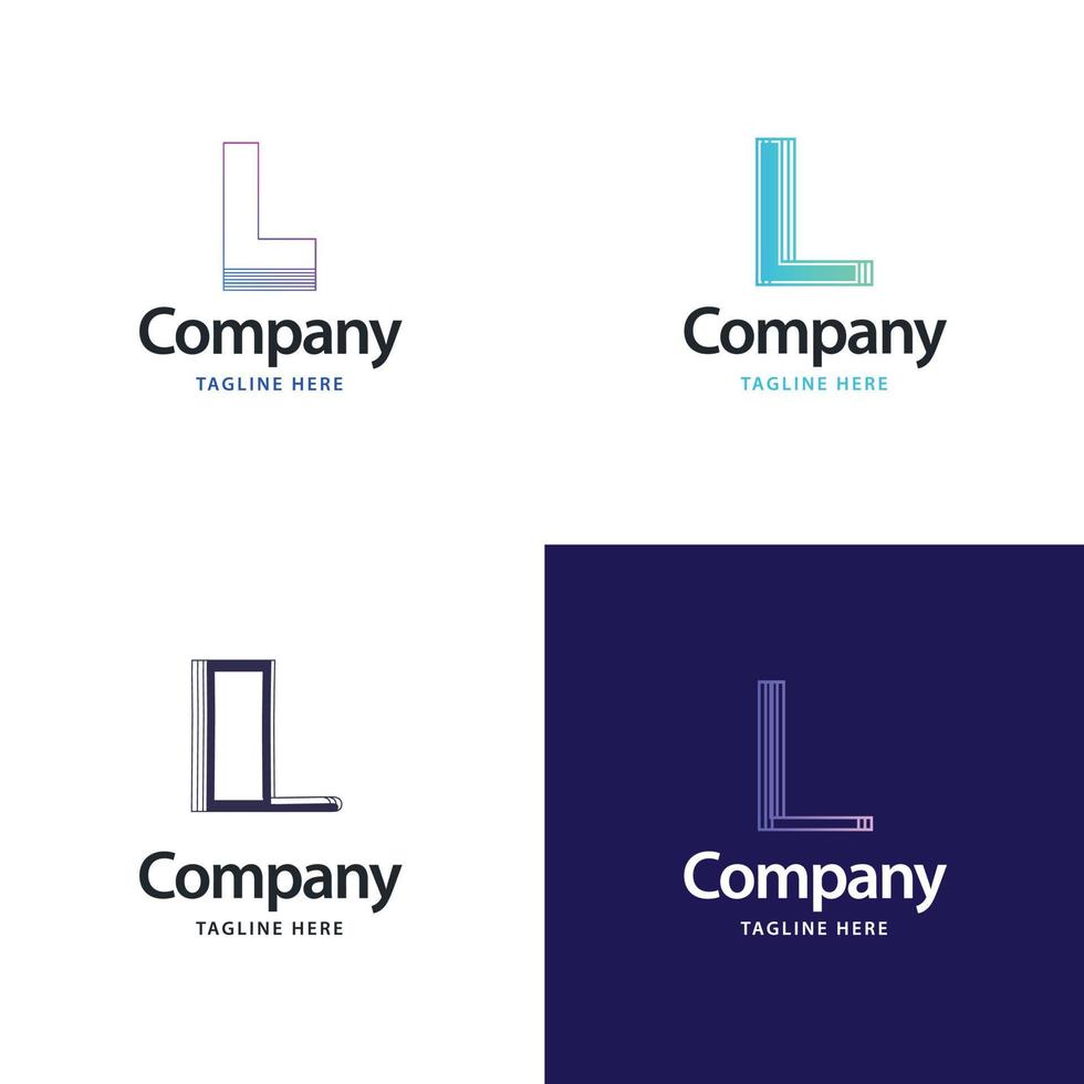 letra l design de pacote de logotipo grande design criativo de logotipos modernos para o seu negócio vetor