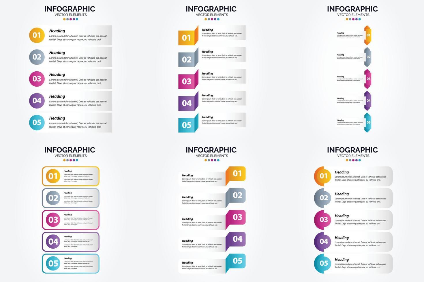 conjunto de design plano de infográficos de ilustração vetorial para folheto publicitário e revista vetor