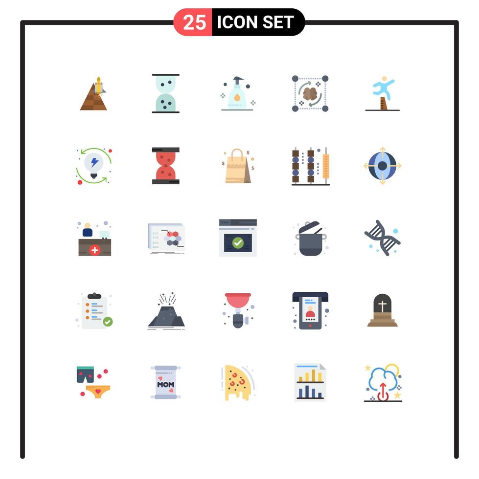 conjunto de 25 sinais de símbolos de ícones de interface do usuário modernos para correr pulando elementos de design de vetores editáveis de cérebro de atleta limpo