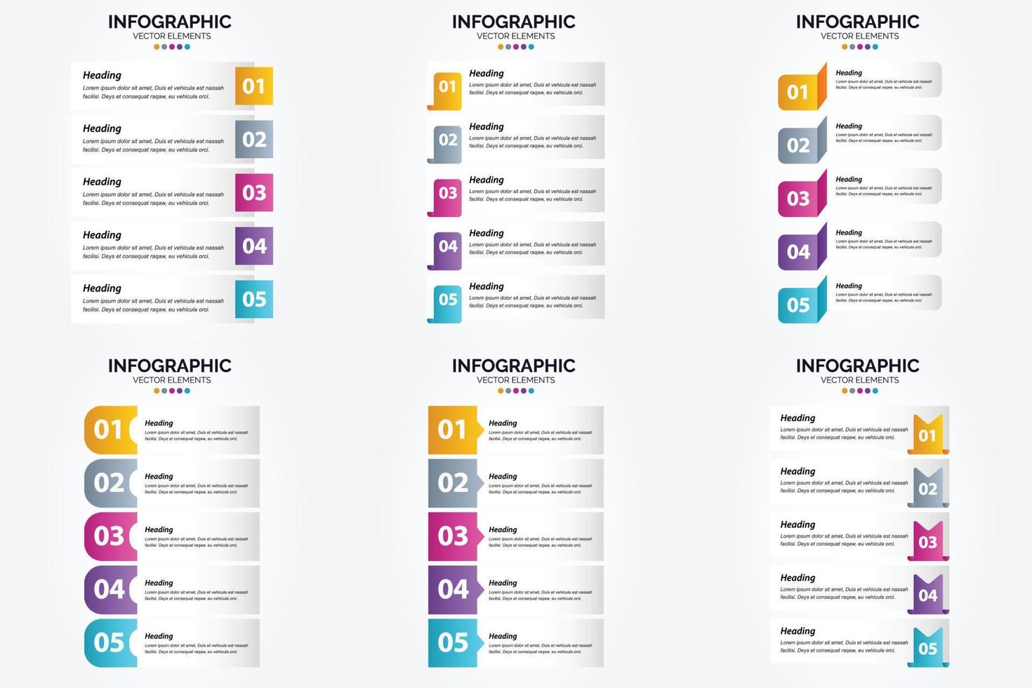 conjunto de design plano de infográficos de ilustração vetorial para folheto publicitário e revista vetor