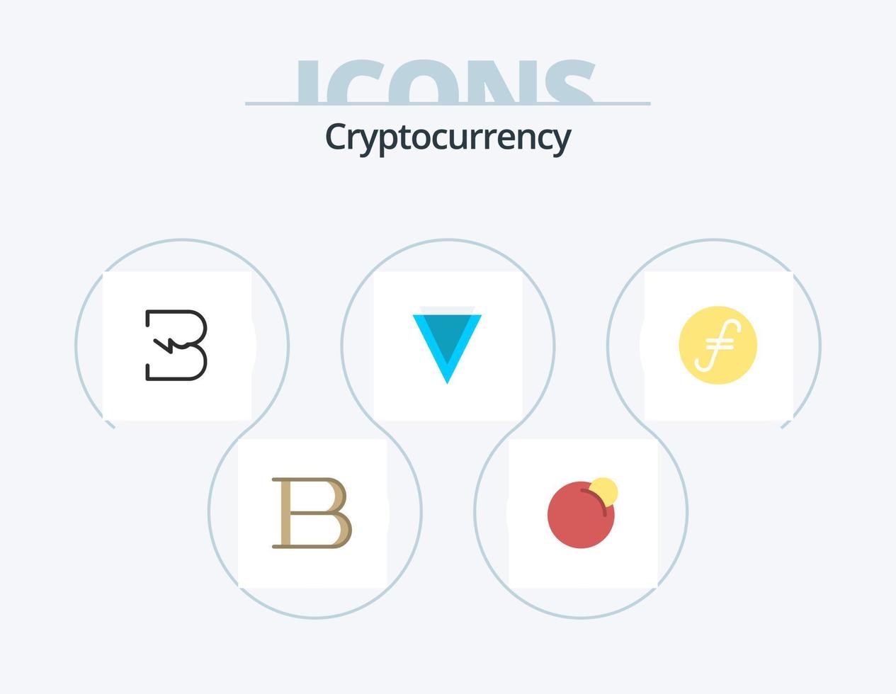 design de ícone plano de pacote de 5 ícones de criptomoeda. moeda. moeda criptográfica. explodido. cripto. Beira vetor