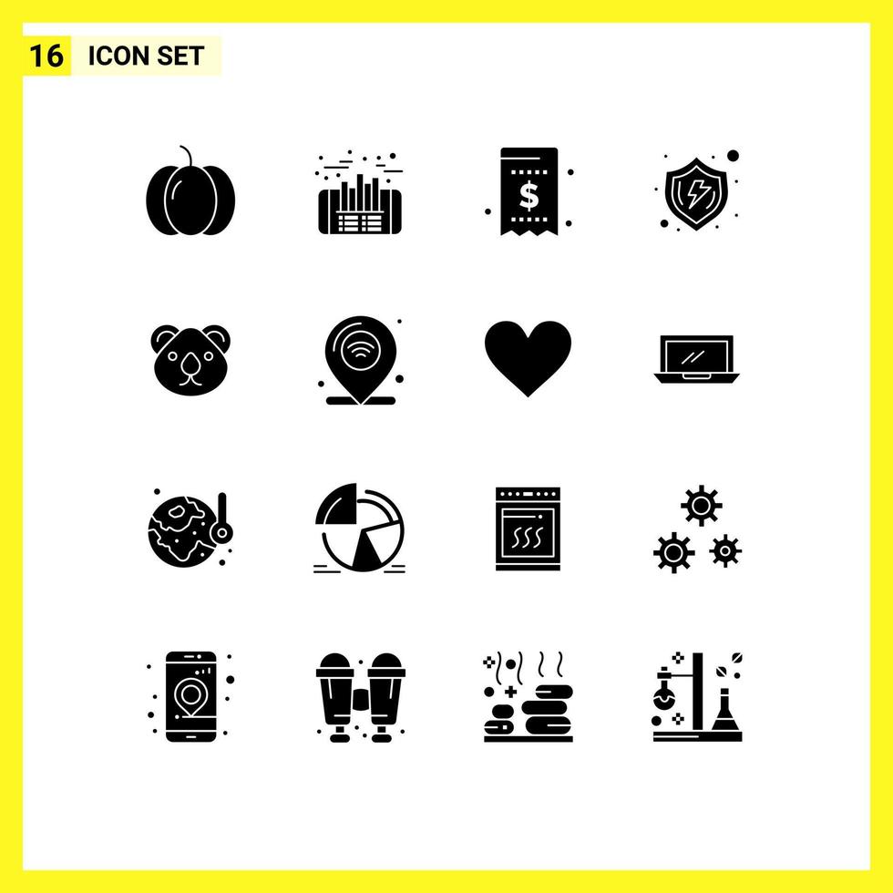 16 conceito de glifo sólido para sites móveis e aplicativos verificam elementos de design de vetores editáveis de pagamento seguro de contas seguras