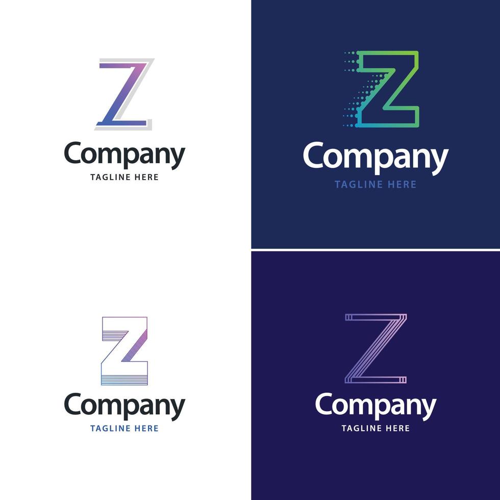 letra z design de pacote de logotipo grande design criativo de logotipos modernos para o seu negócio vetor