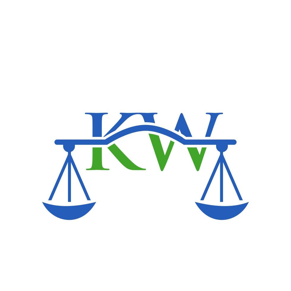 design de logotipo de escritório de advocacia letra kw para advogado, justiça, advogado, jurídico, serviço de advogado, escritório de advocacia, escala, escritório de advocacia, advogado de negócios corporativos vetor