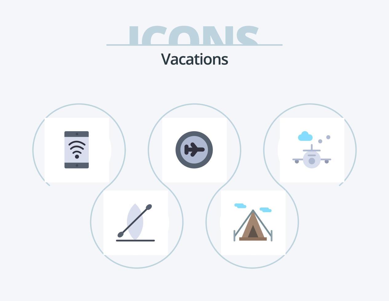 pacote de ícones planos de férias 5 design de ícones. . Wi-fi. viagem vetor