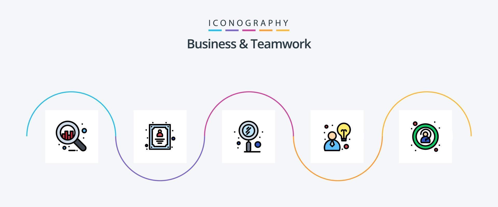 linha de negócios e trabalho em equipe preenchida com 5 ícones planos, incluindo desconhecido. anonimato. Varredura. estratégia. o negócio vetor