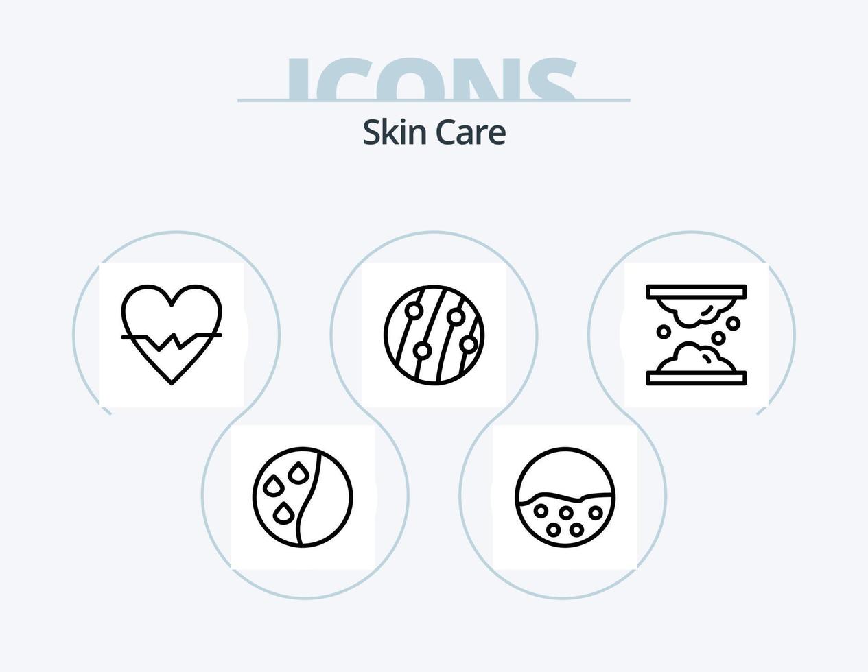 ícone de linha de pele pack 5 design de ícone. natural. ervas. cuidados com a pele. ervas cosméticas. proteína vetor