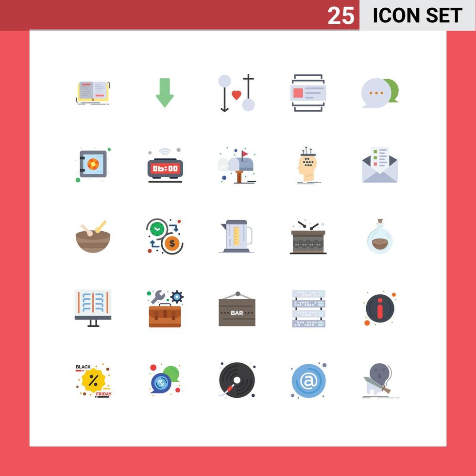 pacote de ícones de vetores de ações de 25 sinais e símbolos de linha para cartões de download de identidade de bate-papo, elementos de design de vetores editáveis de casamento