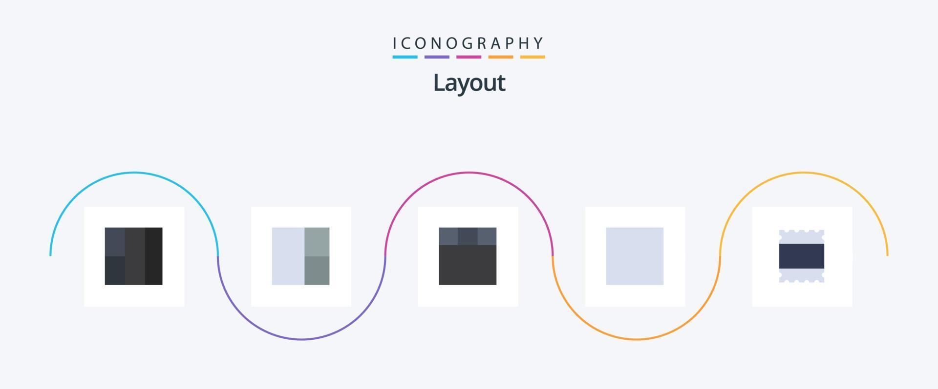 pacote de ícones de layout plano 5, incluindo . vetor