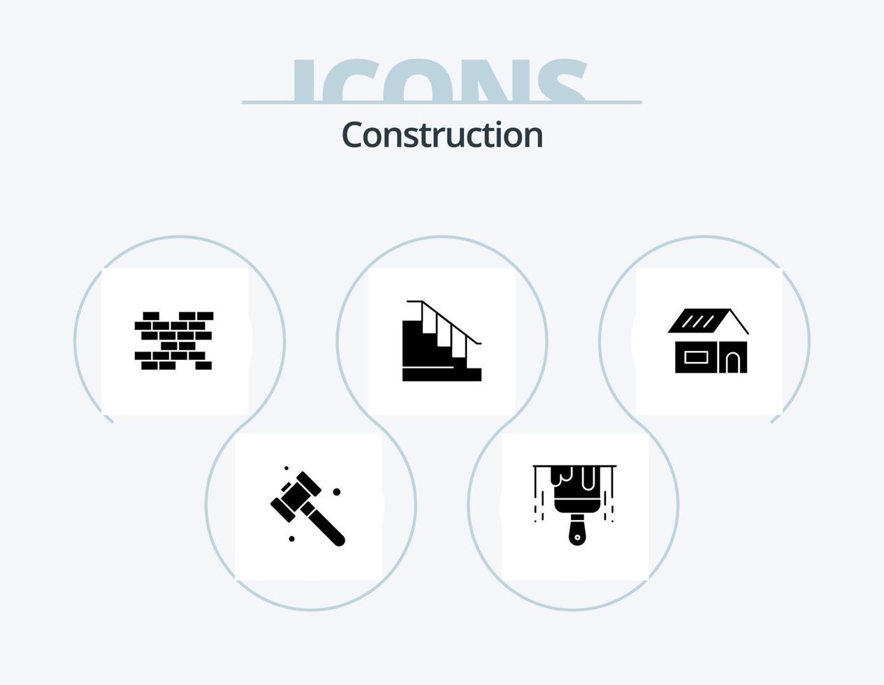design de ícones do pacote de ícones de glifo de construção 5. . construção. muro. Construir. escada vetor