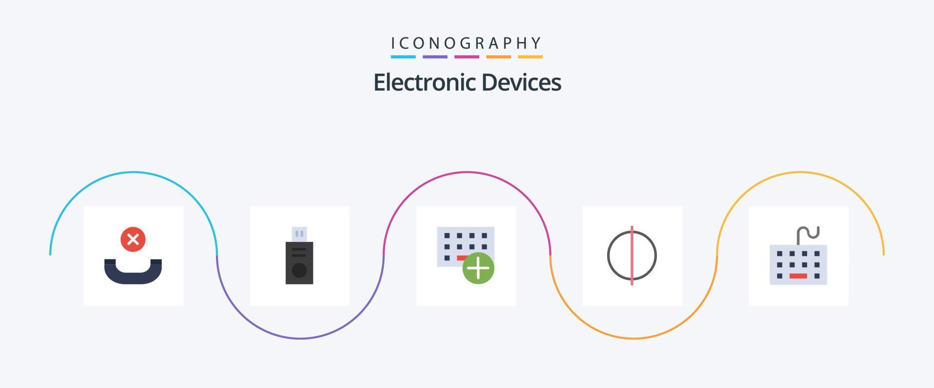 dispositivos flat 5 icon pack incluindo hardware. dispositivos. dispositivos. computador. digital vetor