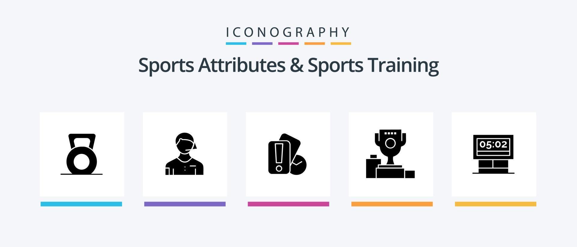 atributos esportivos e pacote de ícones de glyph 5 de treinamento esportivo, incluindo cálice. campeão. juiz. cerimônia. juiz. design de ícones criativos vetor