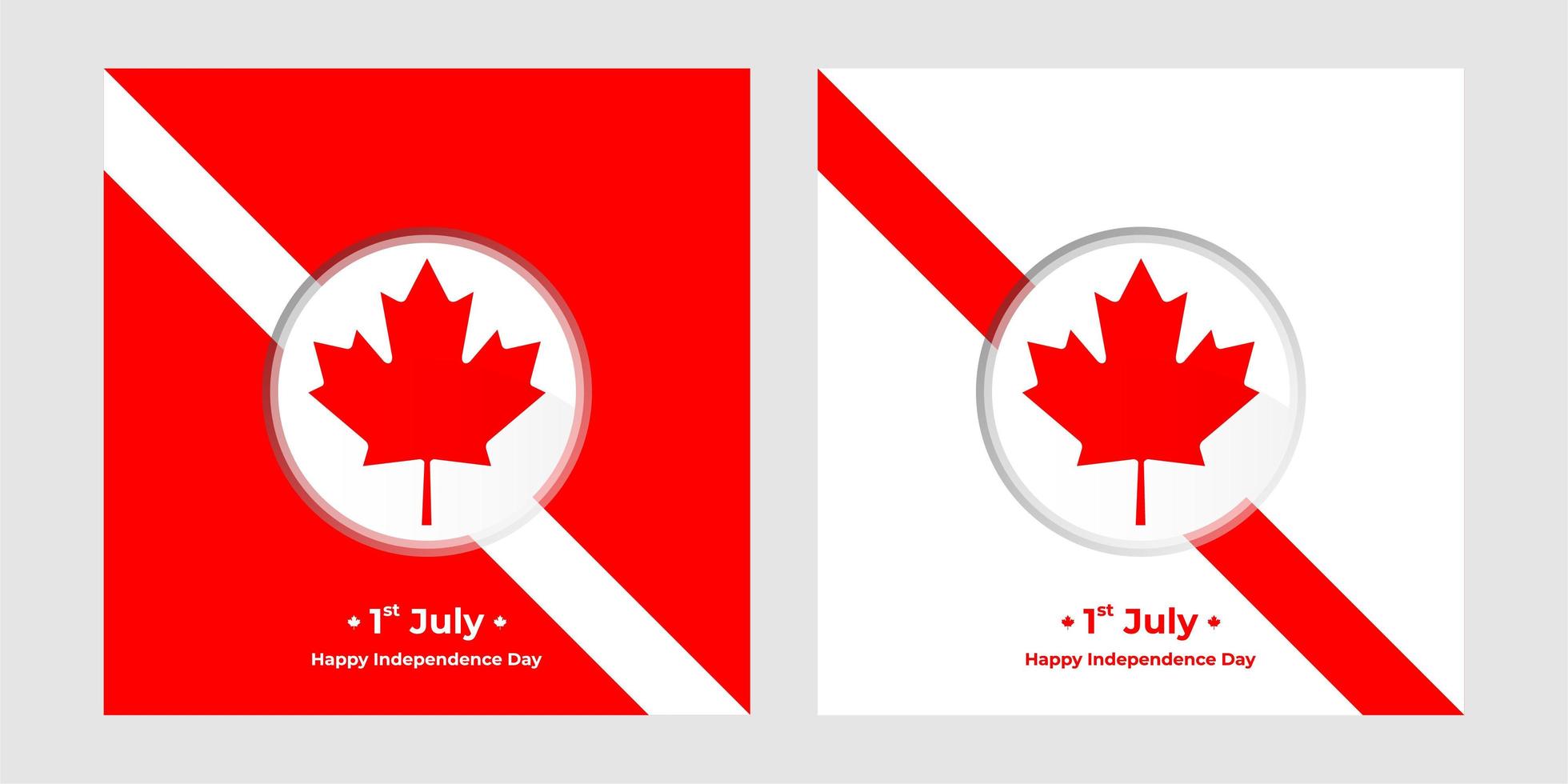 1º de julho, dia da independência do Canadá Square Banners vetor