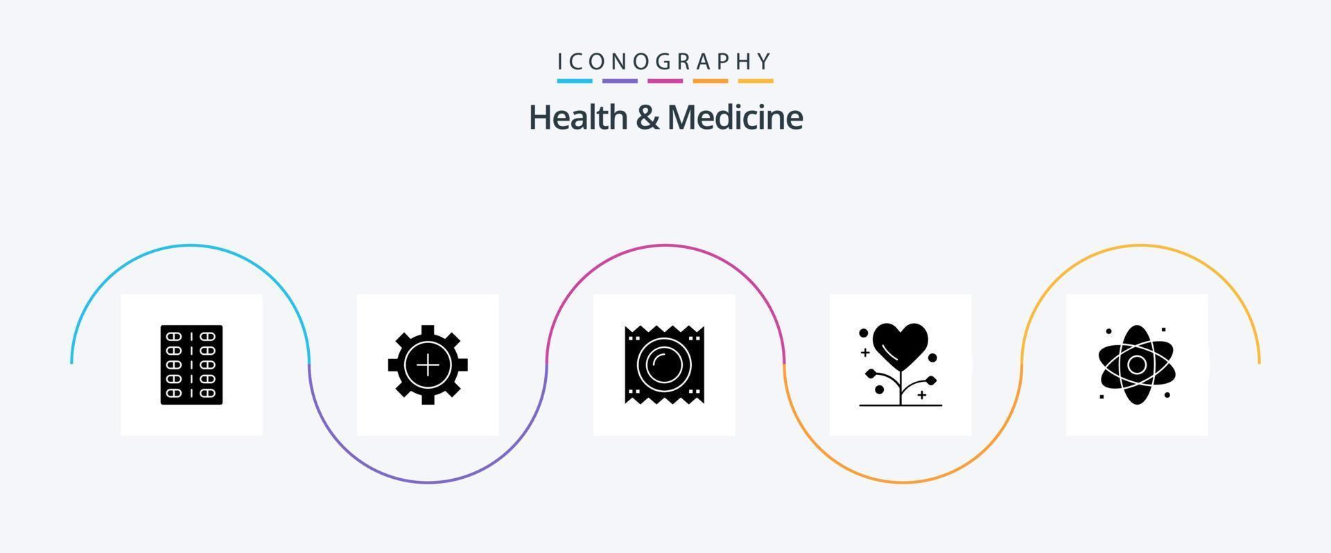 pacote de ícones de glifo 5 de saúde e medicina, incluindo formulário. doença. hospital. gravidez. médico vetor