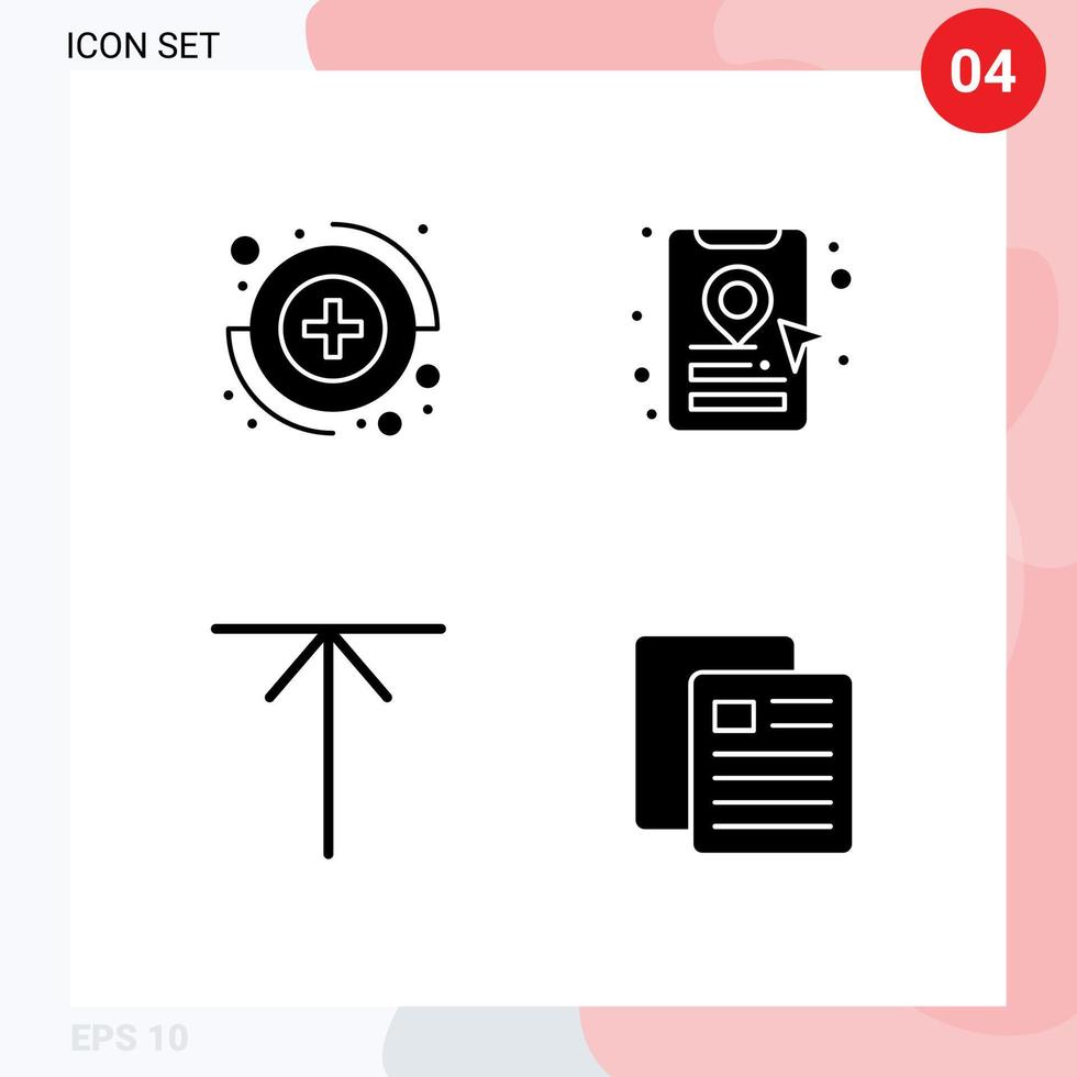 4 glifos sólidos vetoriais temáticos e símbolos editáveis de elementos de design de vetores editáveis de teste de seta de táxi de educação de captura