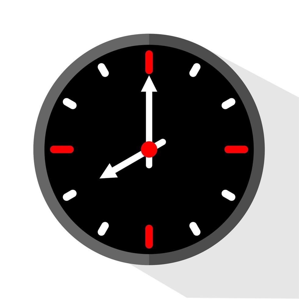 ícone de relógio analógico escuro, ilustração vetorial. vetor