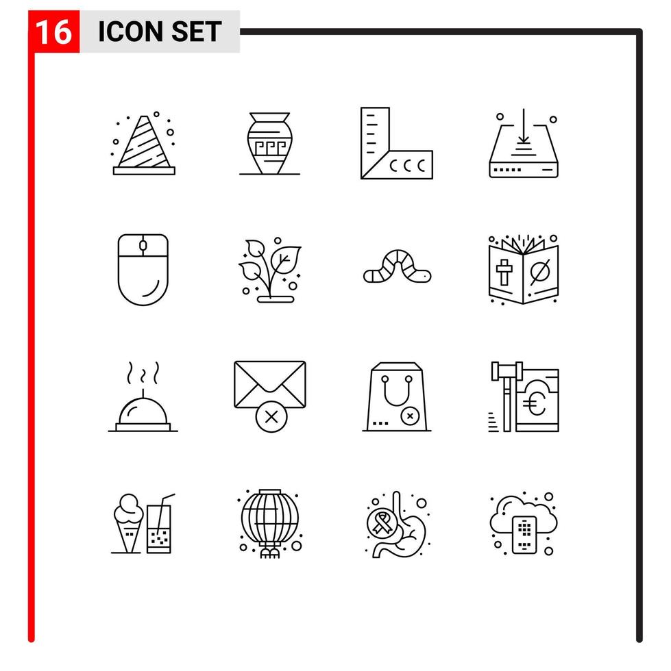 pacote de interface do usuário de 16 contornos básicos do cursor download jar ferramentas para baixo elementos de design de vetores editáveis