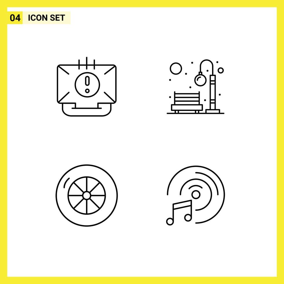 4 ícones criativos sinais modernos e símbolos de luz de comunicação ajudam os veículos da cidade elementos editáveis de design vetorial vetor