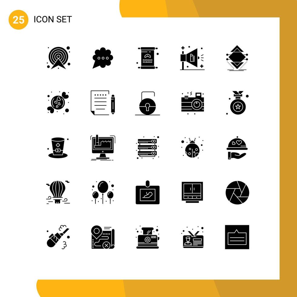 pacote de ícones vetoriais de estoque de 25 sinais e símbolos de linha para carta de marketing de dados publicidade mubarak elementos de design vetorial editável vetor