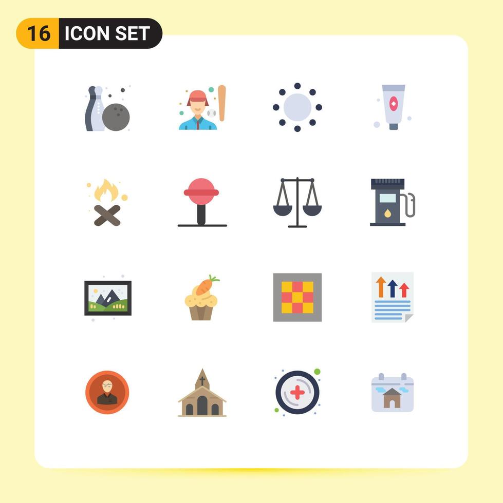 pacote de interface do usuário de 16 cores planas básicas de compromisso de espuma de fogo face beleza pacote editável de elementos de design de vetores criativos