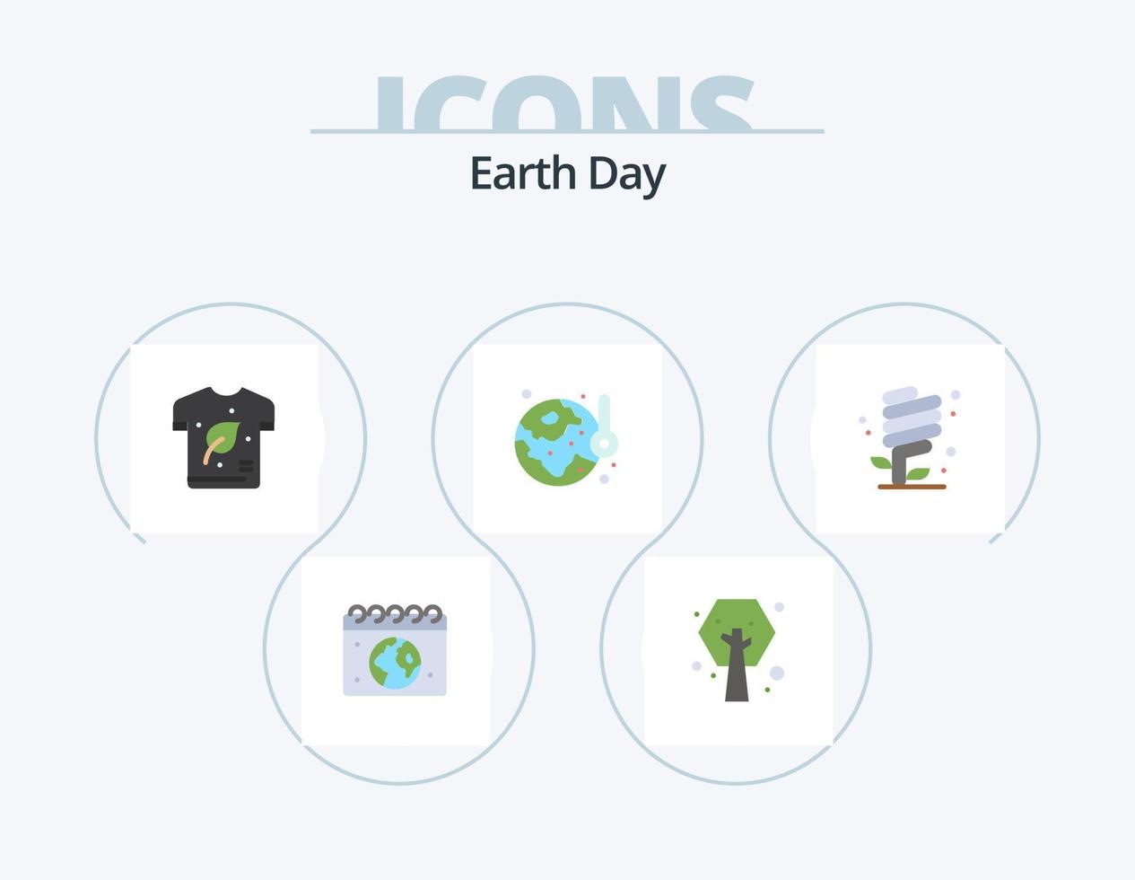 design de ícones do pacote de ícones planos do dia da terra 5. term. energia. Dia da Terra. ecologia. camisa vetor