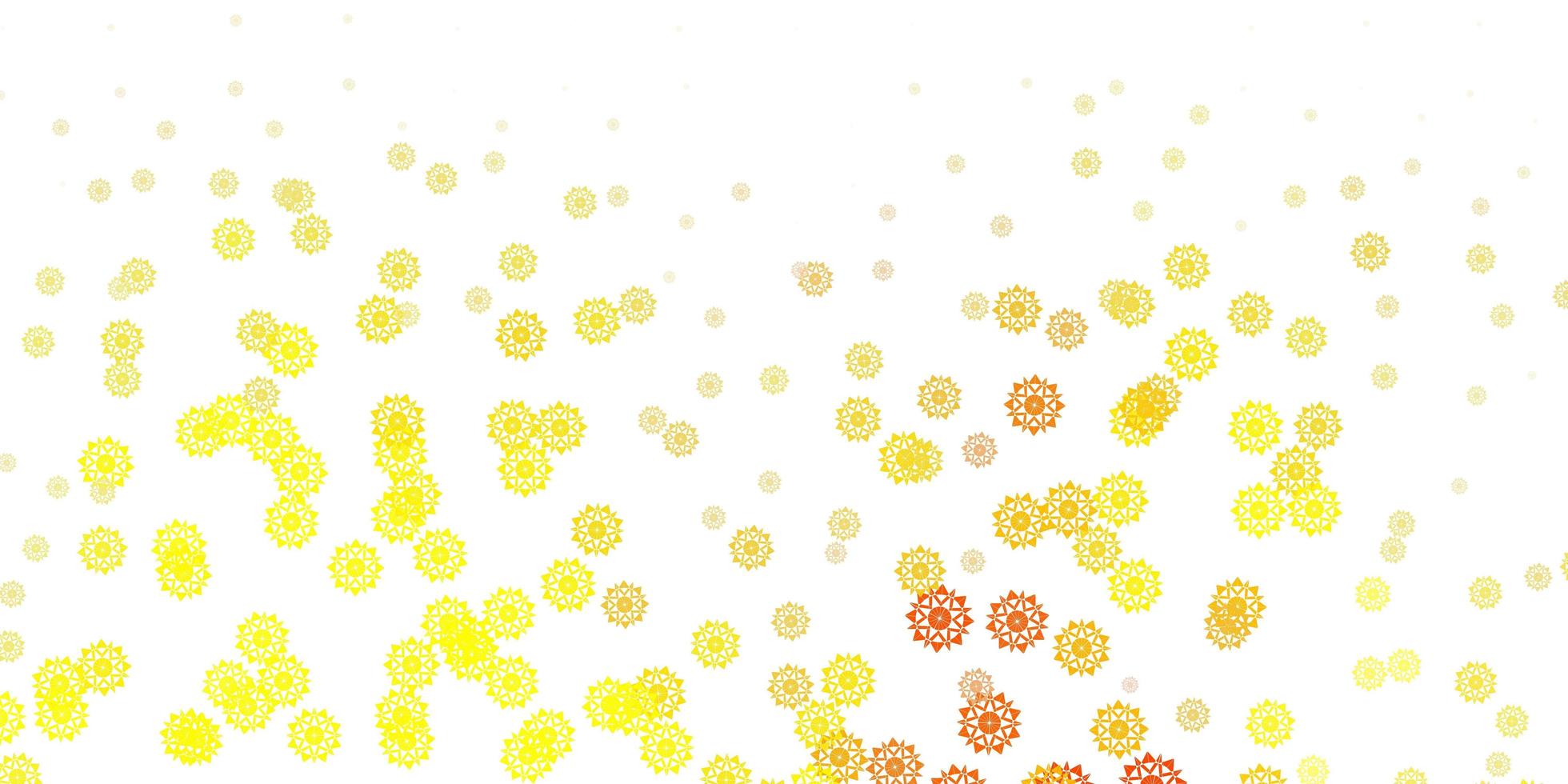 fundo vector laranja claro com flocos de neve de Natal.