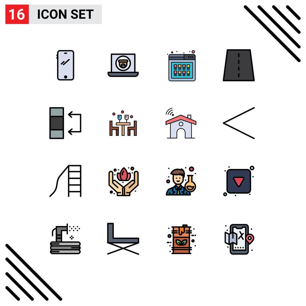 16 ícones criativos, sinais e símbolos modernos de compra de ponte de câmera de construção de grade, elementos de design de vetores criativos editáveis