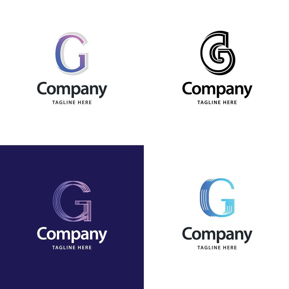 letra g design de pacote de logotipo grande design criativo de logotipos modernos para o seu negócio vetor