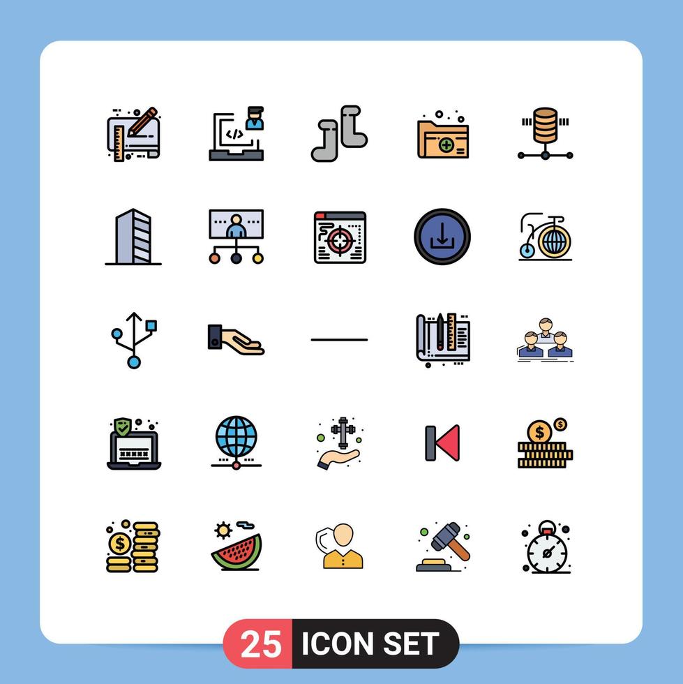 conjunto de 25 sinais de símbolos de ícones de interface do usuário modernos para computação de documentos de saúde de laptop médico editáveis elementos de design vetorial vetor