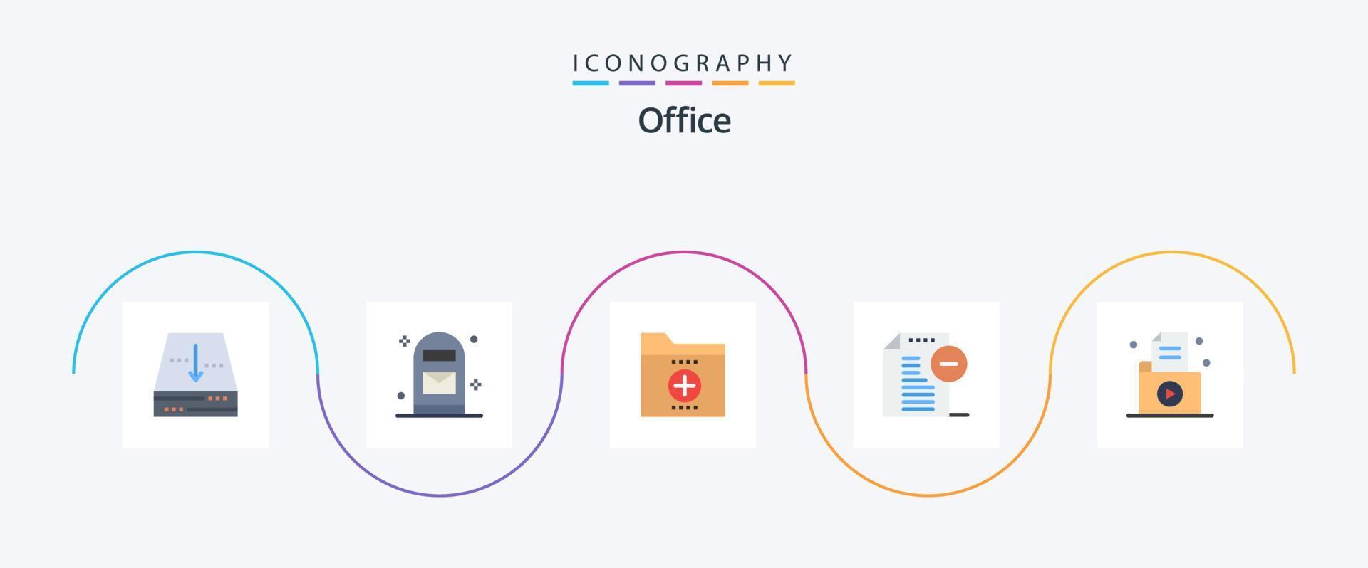 pacote de ícones do Office Flat 5, incluindo documento. Arquivo. o negócio. documentos. escritório vetor