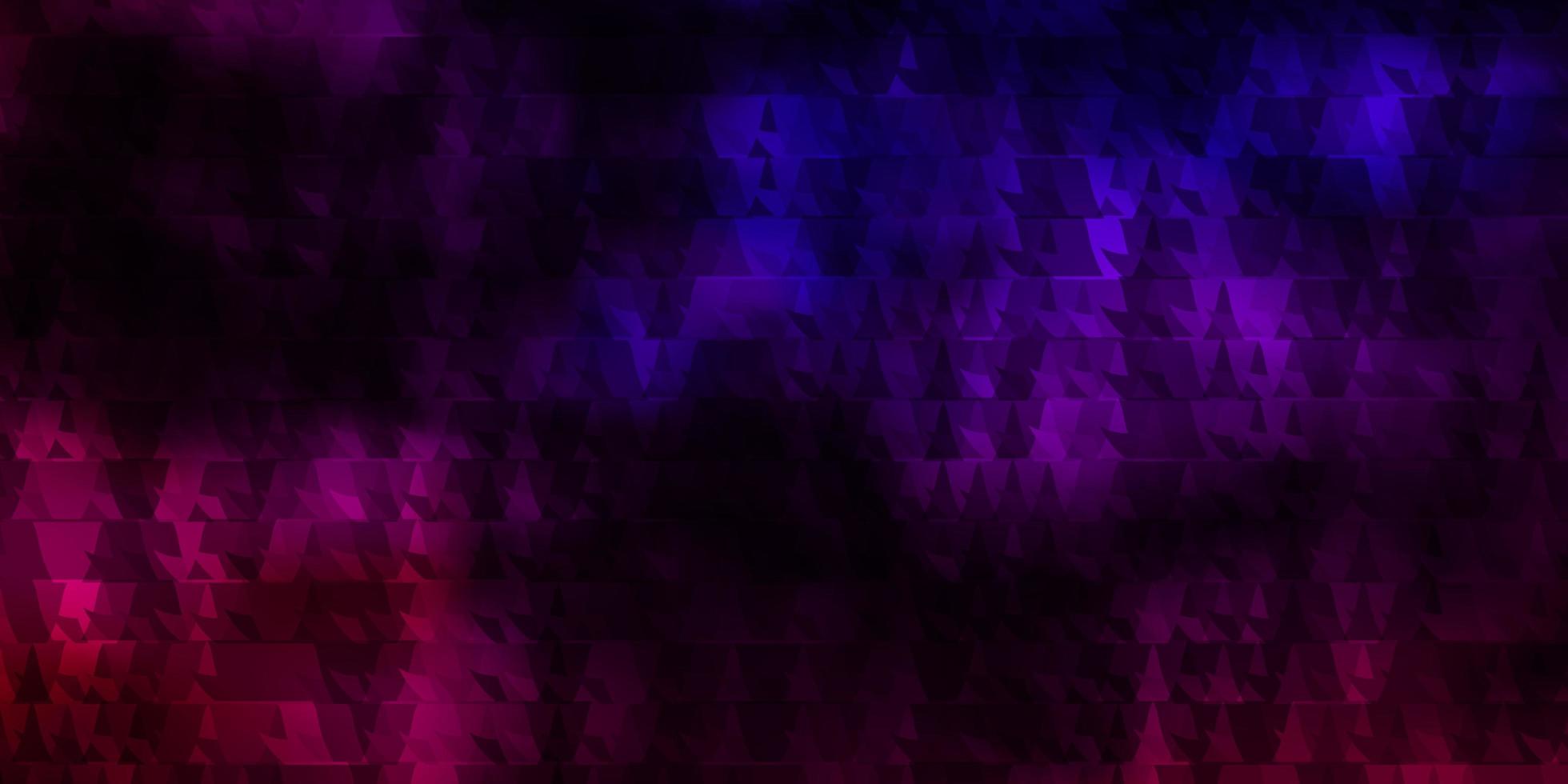 textura vector rosa escuro, azul com linhas, triângulos.