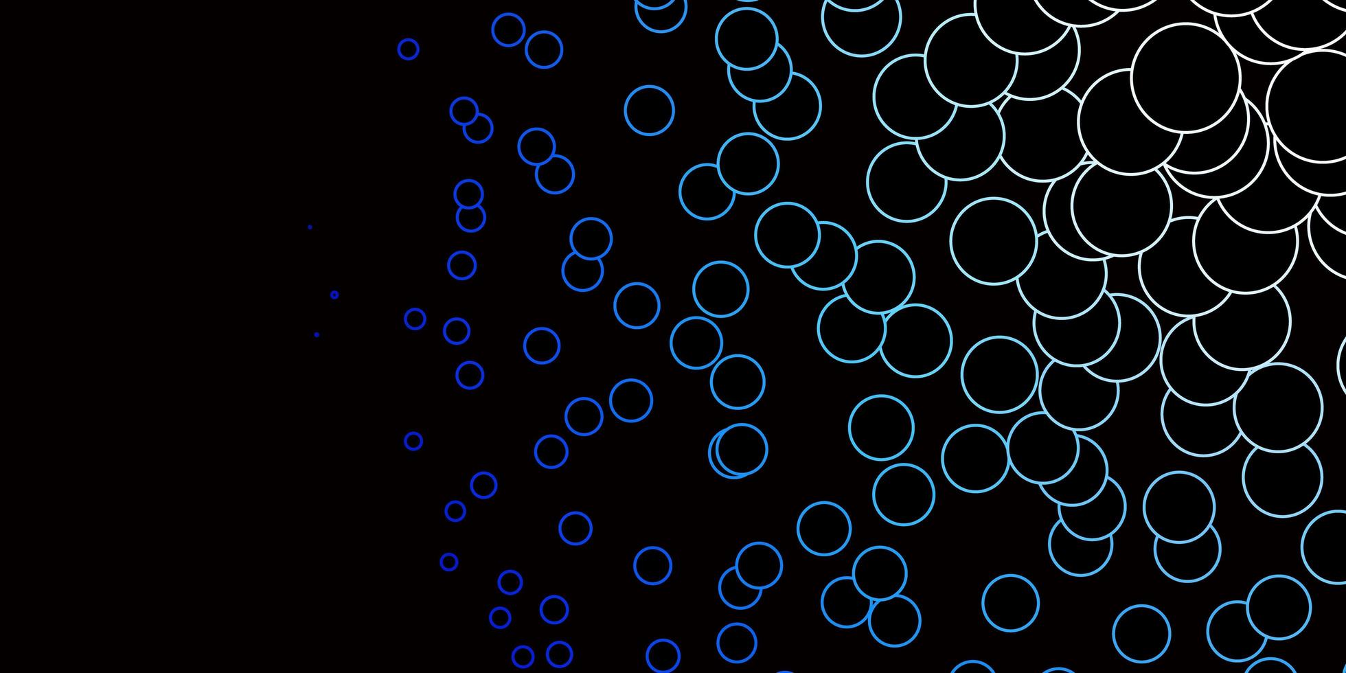 padrão de vetor azul escuro com círculos