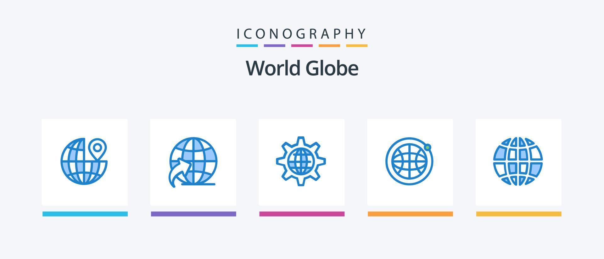 pacote de ícones do globo azul 5, incluindo internet. global. Internet. terra. Internet. design de ícones criativos vetor