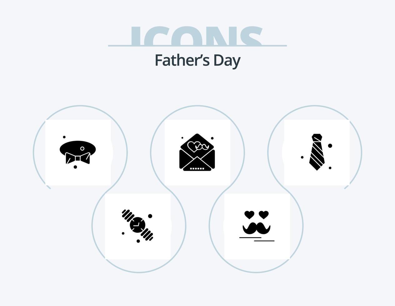 pacote de ícones de glifo de dia dos pais 5 design de ícones. Código de roupa. desejos. arco. saudações. dia vetor