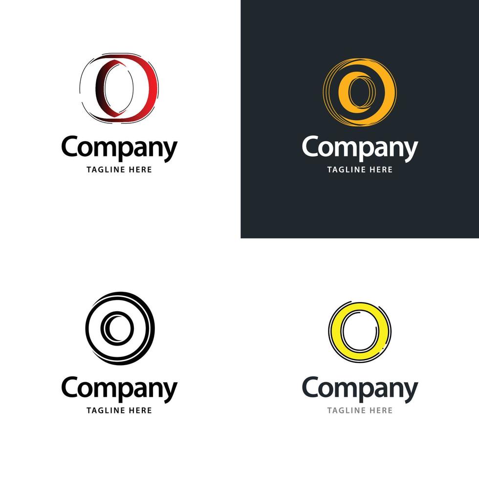 letra o design de pacote de logotipo grande design criativo de logotipos modernos para o seu negócio vetor