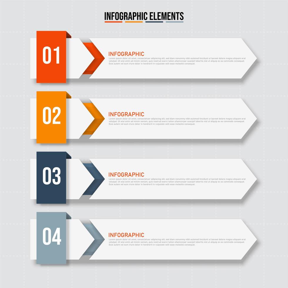 Infográfico de negócios - banner de modelo de 4 etapas vetor
