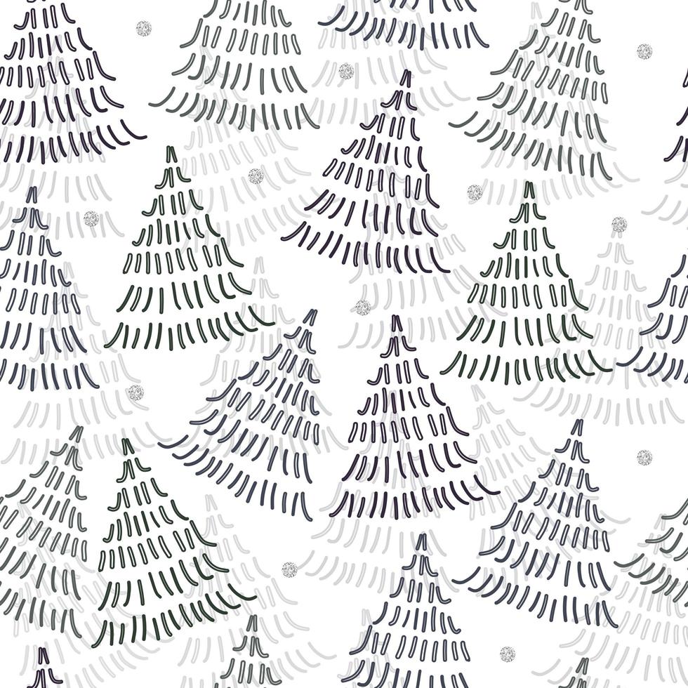 Seamless pattern background com doodle pinheiro simples vetor