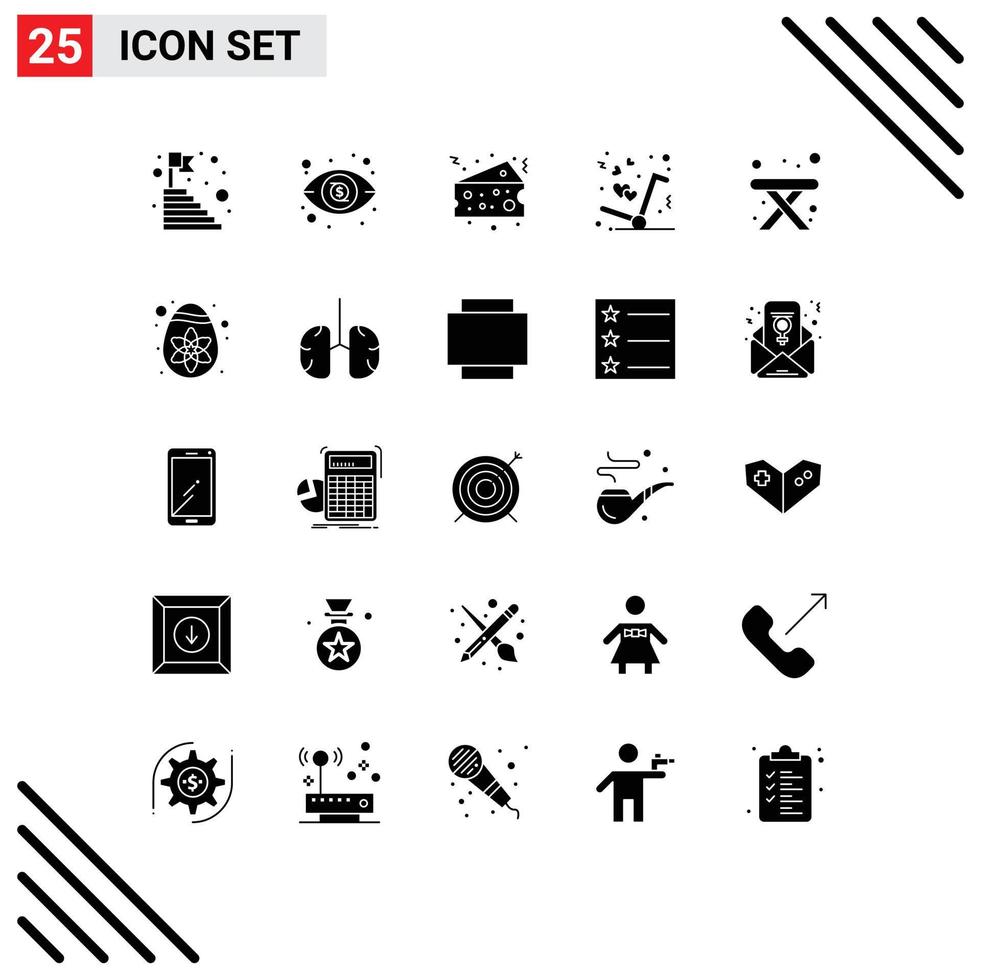 25 ícones criativos sinais modernos e símbolos de bolo de amor de mesa como elementos de design de vetores editáveis de entrega