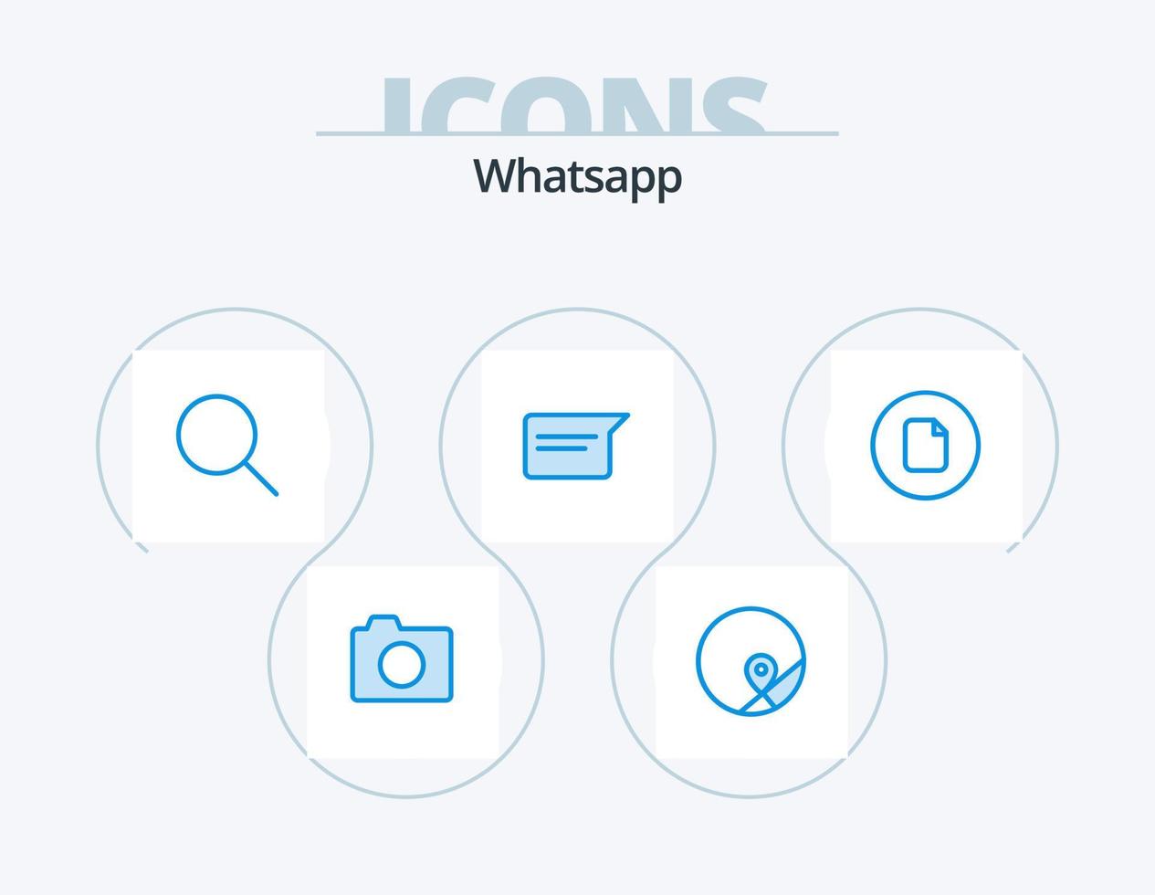 design de ícones do pacote de ícones azuis do whatsapp 5. Arquivo. ui. procurar. conversando. bate-papo vetor