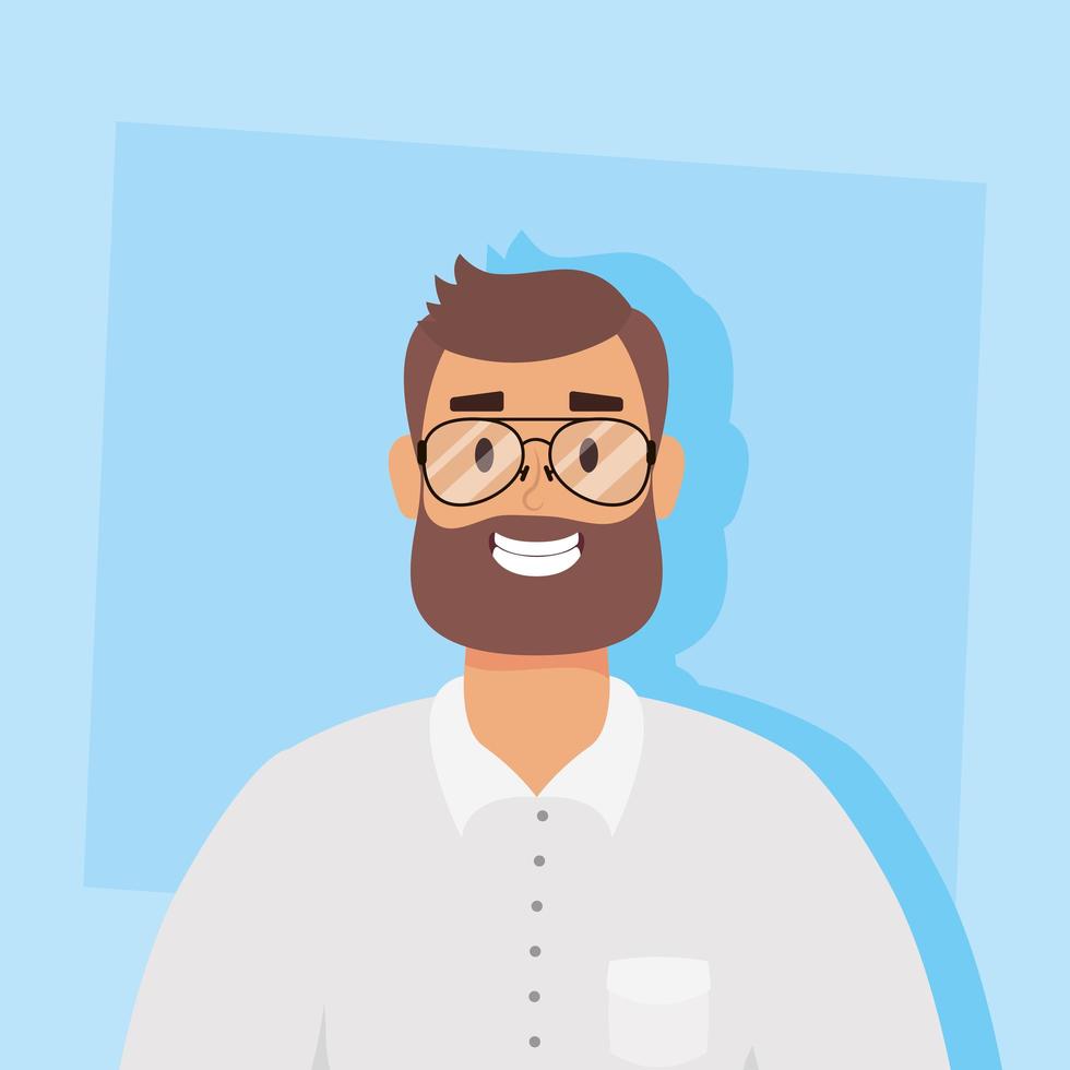 jovem com personagem de avatar de barba vetor