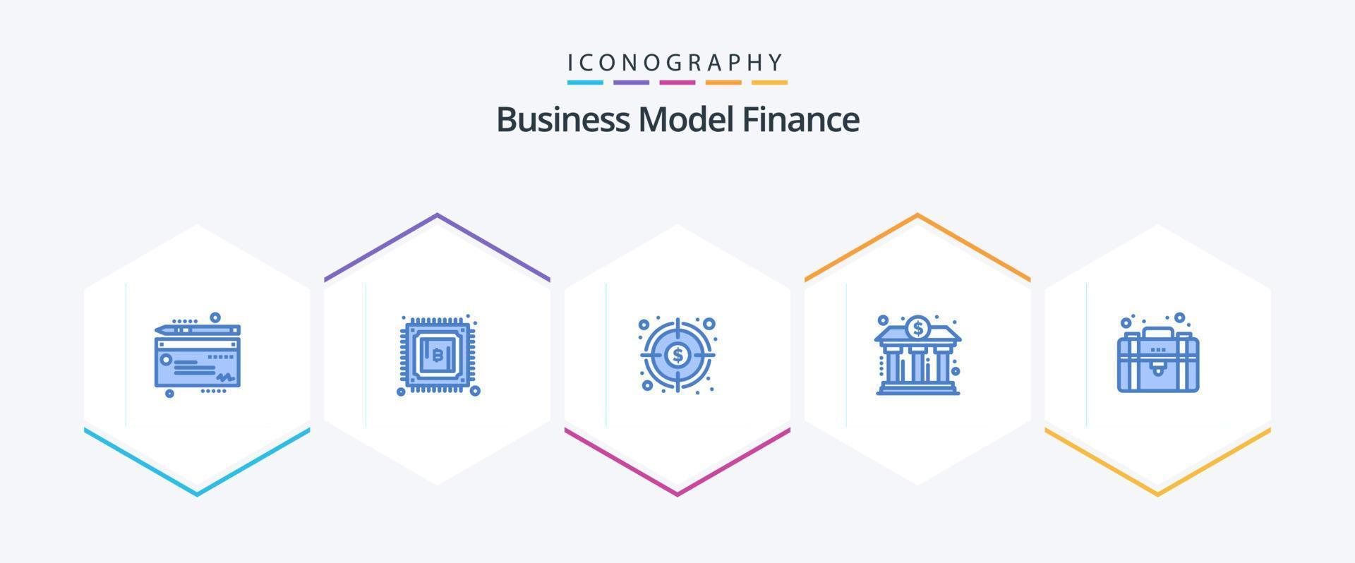 financiar 25 pacote de ícones azuis, incluindo negócios. potência. financeiro. prédio. banco vetor