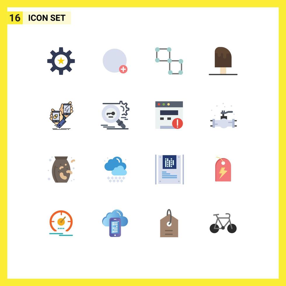 16 cores planas de vetores temáticos e símbolos editáveis de bebida gelada ui pacote editável de espaço legal de elementos de design de vetores criativos