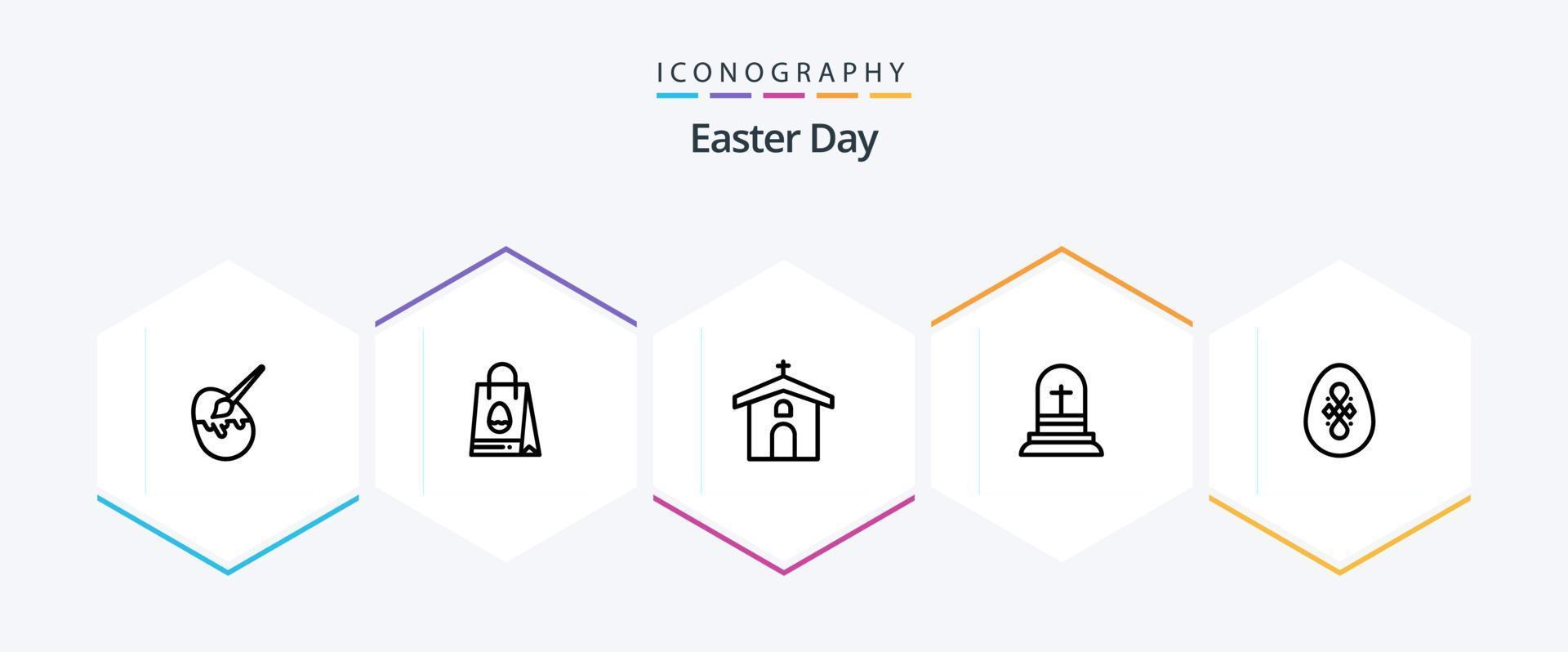 pacote de ícones de 25 linhas de páscoa, incluindo pássaro. Cruz. igreja. cristão. páscoa vetor