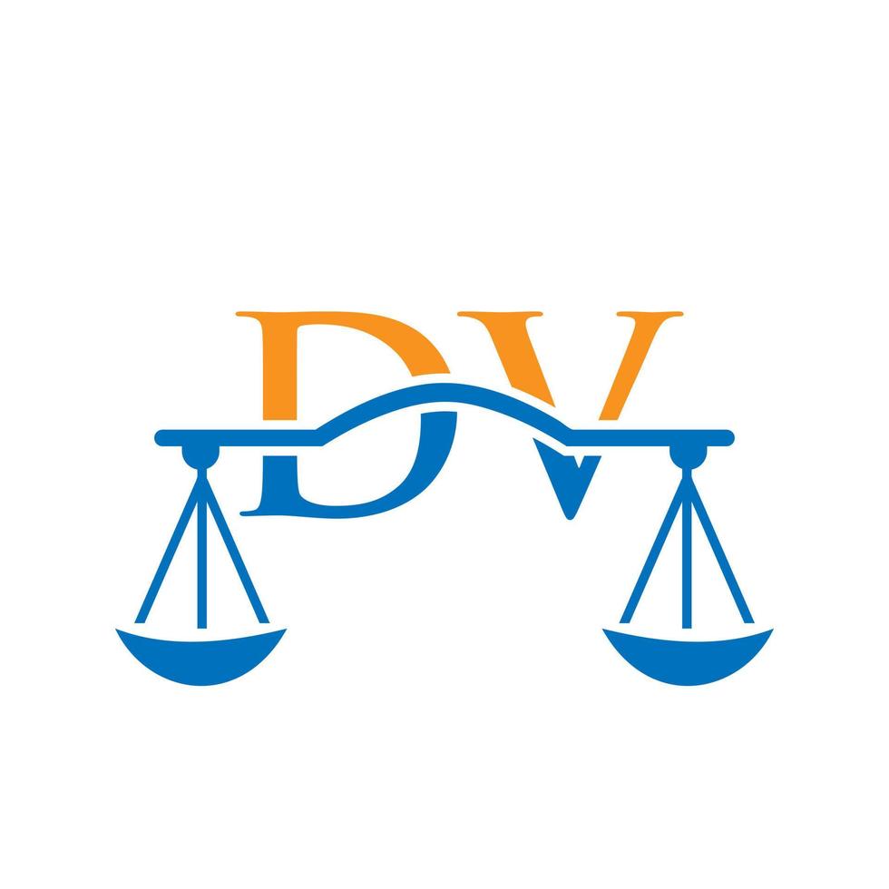 design de logotipo de escritório de advocacia de letra dv para advogado, justiça, advogado, jurídico, serviço de advogado, escritório de advocacia, escala, escritório de advocacia, advogado de negócios corporativos vetor