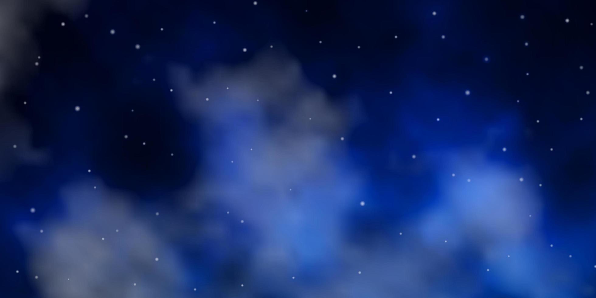 layout de vetor de azul escuro com estrelas brilhantes.