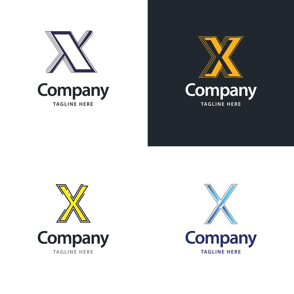 letra x design de pacote de logotipo grande design criativo de logotipos modernos para o seu negócio vetor